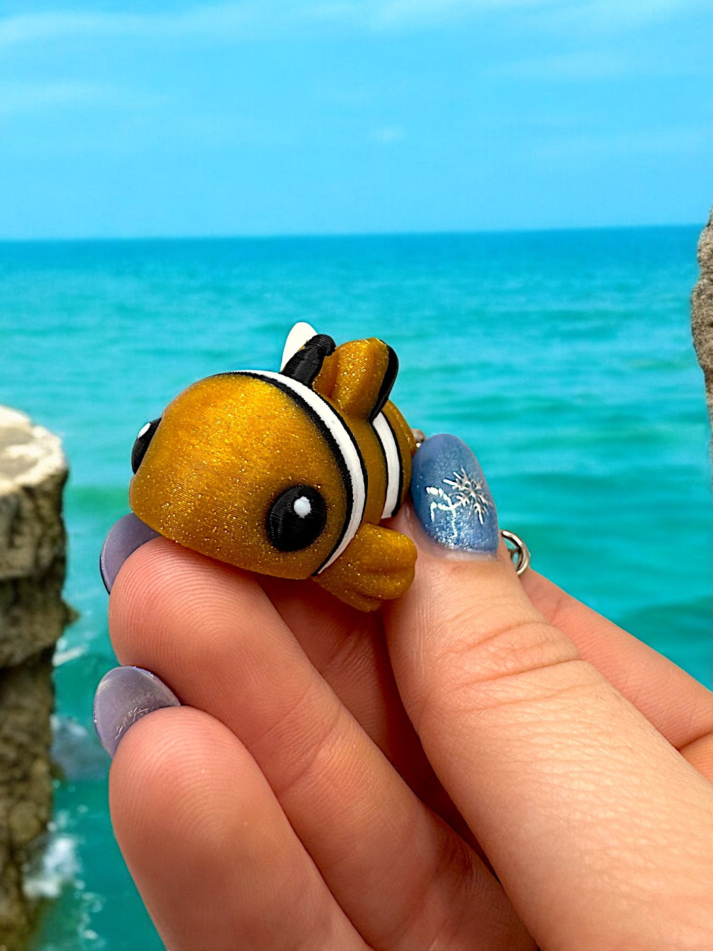 Galactic Goldfish Keychain